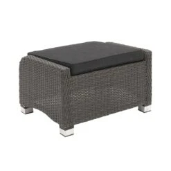 LC Garden Barcelona Hocker Aluminium/Geflecht Grau Mix/Schwarz