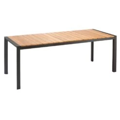 Best Paros Gartentisch 210x90cm Aluminium/Teak Anthrazit/Teak