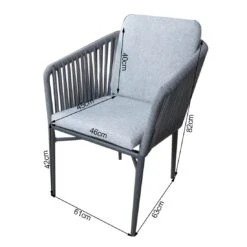 Acamp Manhattan Gartensessel Aluminium/Rope/Polster Anthrazit/Silbergrau -Gartenmöbelgeschäft acamp manhattan diningsessel aluminium rope polster 1258447 8