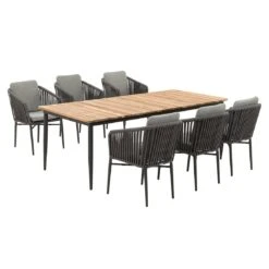 Acamp Manhattan Gartenmöbelset 7-tlg. Mit Tisch 220x100 Cm Charcoal/Anthrazit