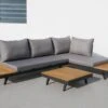 Acamp Naxos Loungeset 3-tlg. Mit Tisch 70x70 Cm Anthrazit/Teak-Look