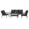 Acamp Samos Loungeset 4-tlg. Aluminium/Polyester Anthrazit