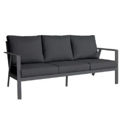 Acamp Thasos Dininglounge Aluminium/Kunstfaser Anthrazit/Grau -Gartenmöbelgeschäft acamp thasos loungegruppe 4 tlg aluminium polyester mi tisch 140x80 cm 1434502 5