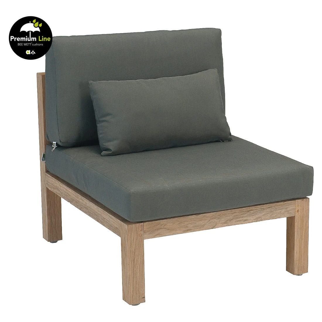 Apple Bee Del Mar Mittelmodul Teak/Aluminium/Polster Natur/Grau 3 Apple Bee Del Mar Mittelmodul Teak/Aluminium/Polster Natur/Grau