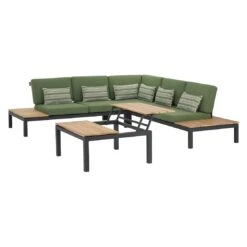 Apple Bee Pebble Beach Ecklounge 4-tlg. Aluminium/Bee Wett Black/Olive Green