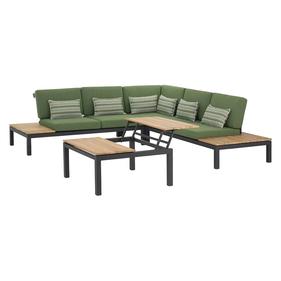 Apple Bee Pebble Beach Ecklounge 4-tlg. Aluminium/Bee Wett Black/Olive Green 3 Apple Bee Pebble Beach Ecklounge 4-tlg. Aluminium/Bee Wett Black/Olive Green