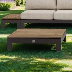 Apple Bee Sticks & More Loungetisch 87x87cm Aluminium/Teak Taupe/Teak