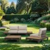 Apple Bee Sticks & More Loungeset 6-tlg. Aluminium/Bee Wett Taupe/Natural Oak -Gartenmöbelgeschäft apple bee sticks more sofagruppe 6tlg aluminium bee wett 1357073 1