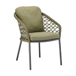 Best Mali Gartensessel Aluminium/Rope/Sunbrella Anthrazit/Grün-Melange
