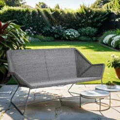 Cane-Line Breeze Gartensofa 154 Cm Stahl/Geflecht Light Grey