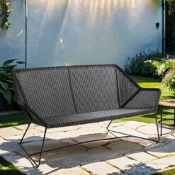 Cane-Line Breeze Gartensofa 154 Cm Stahl/Geflecht Black