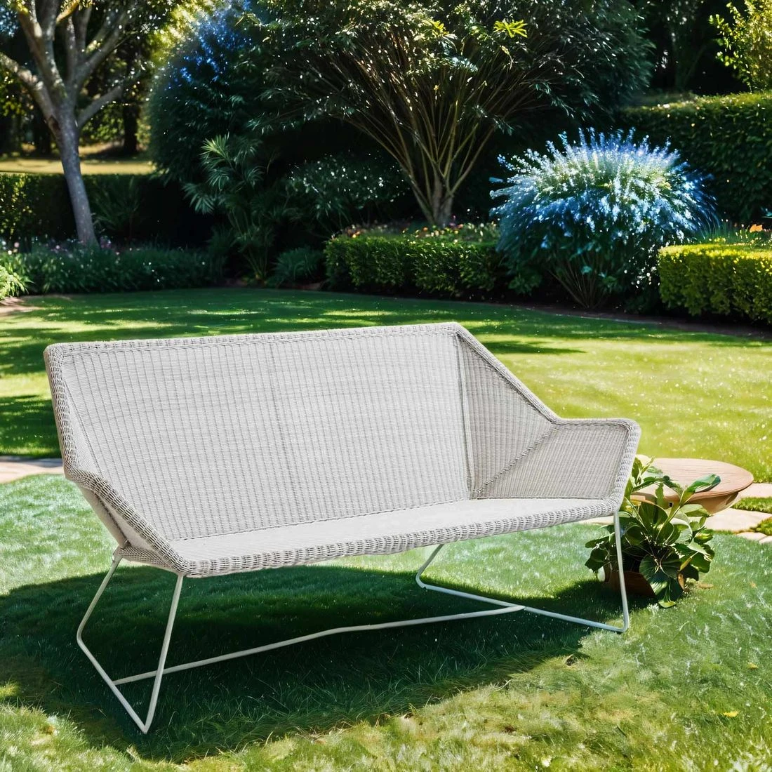 Cane-Line Breeze Gartensofa 154 Cm Stahl/Geflecht White Grey 3 Cane-Line Breeze Gartensofa 154 Cm Stahl/Geflecht White Grey