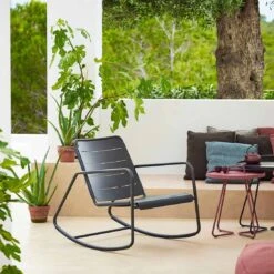 Cane-Line Copenhagen Schaukelstuhl Aluminium Lava Grey -Gartenmöbelgeschäft cane line copenhagen schaukelstuhl aluminium 1463542 3