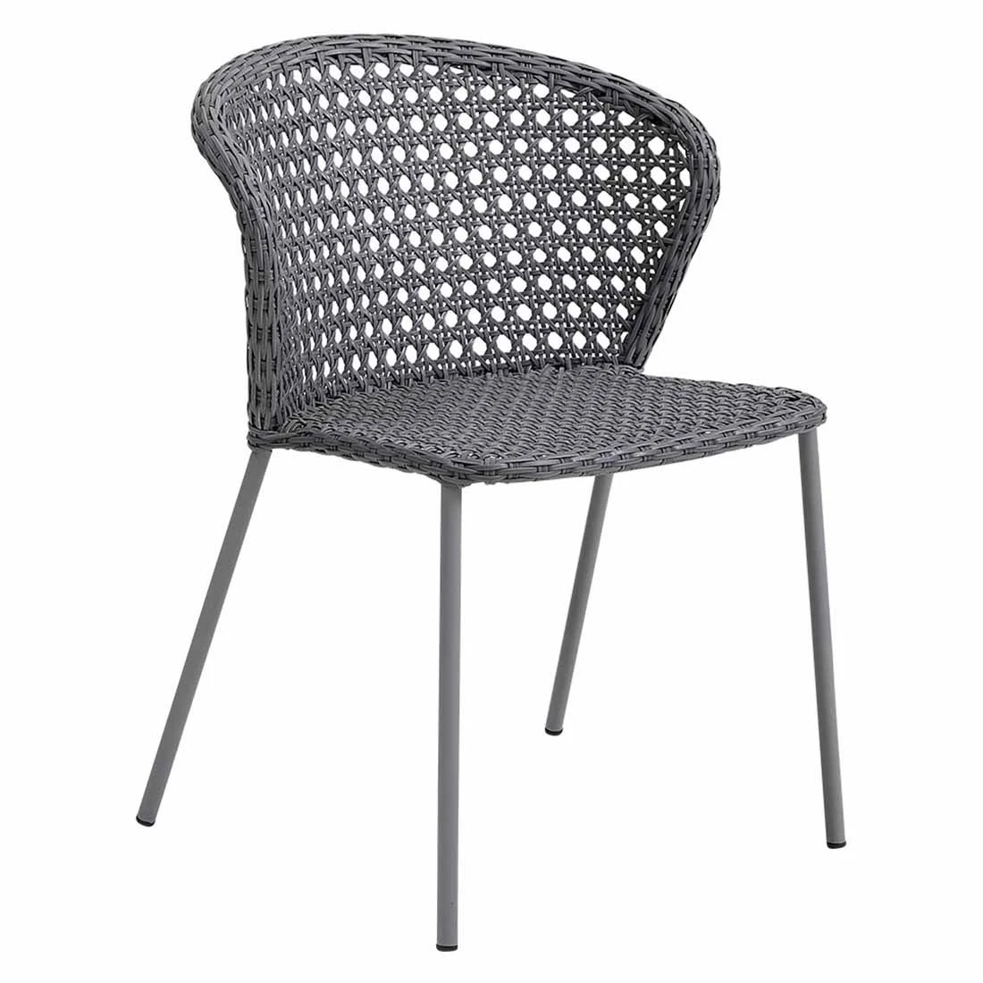 Cane-Line Lean Stapelstuhl Stahl/Geflecht Light Grey 3 Cane-Line Lean Stapelstuhl Stahl/Geflecht Light Grey