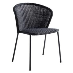 Cane-Line Lean Stapelstuhl Stahl/Geflecht Black