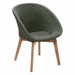 Cane-Line Peacock Gartensessel Teak/Rope Dark Green/Natur