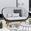 Cane-Line Peacock Gartensofa Teak/Rope Dark Grey/Light Grey