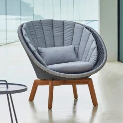 Cane-Line Peacock Loungesessel Teak/Geflecht Grey/Light Grey