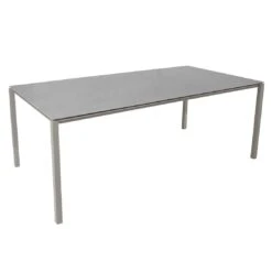Cane-Line Pure Gartentisch 200x100cm Aluminium/Keramik Taupe/Concrete Grey