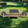 OUTLIV. Castello Loungeset 4-tlg. Recycelt Teak/Sunproof Natur/Dunkelgrau -Gartenmöbelgeschäft castello loungeset 4 tlg teak olefin 1392284 1