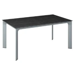 Kettler Diamond Gartentisch 160x95cm Aluminium/Keramik-Glas-Quarz Silber/Fossil-Natur
