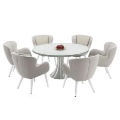 Domus Ventures Brighton Gartensessel Aluminium/Yachtleder Weiß/Grau -Gartenmöbelgeschäft domus ventures brighton diningsessel aluminium olefin teaklook grau 1123070 3