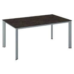 Kettler Edge Gartentisch 160x95cm Aluminium/Keramik-Glas Silber/Anthrazit