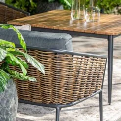 Garden Impressions Bali Dininglounge 4-tlg. Aluminium/Rattan Carbon Black/Mystic Grey -Gartenmöbelgeschäft garden impressions bali loungeset 4 tlg aluminium rattan 1436141 7