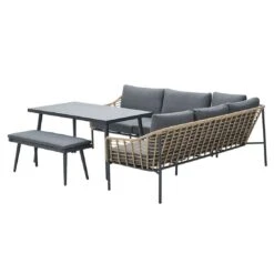 Garden Impressions Semarang Dininglounge Aluminium/Rope Carbon Black/Mystic Grey -Gartenmöbelgeschäft garden impressions semarang dininglounge aluminium rope 1352970 3