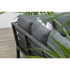 Garden Impressions Zion Ecklounge Aluminium/Polster Carbon Black/Mystic Grey -Gartenmöbelgeschäft garden impressions zion loungeecke aluminium polster 1350143 9