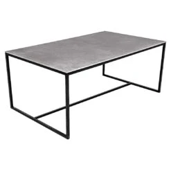 GRADEL Frame Lukas Loungetisch 100x60cm Eisen/Keramik Schwarz/Betongrau