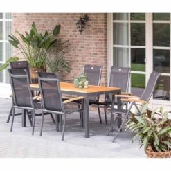 Hartman Alice/South Wales Sitzgruppe Mix 4+2 7tlg Tisch 150/210cm Xerix/Schwarz