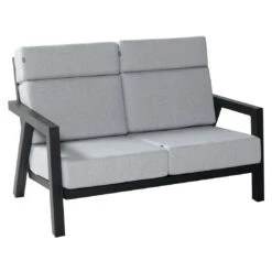 Hartman Ancona Loungeset+Tisch 140x70cm Alu/Olefin Schwarz/Hellgrau -Gartenmöbelgeschäft hartman ancona loungeset tisch 140x70cm alu olefin 1461727 3