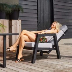 Hartman Ancona Loungeset+Tisch 140x70cm Alu/Olefin Schwarz/Hellgrau -Gartenmöbelgeschäft hartman ancona loungeset tisch 140x70cm alu olefin 1461727 7