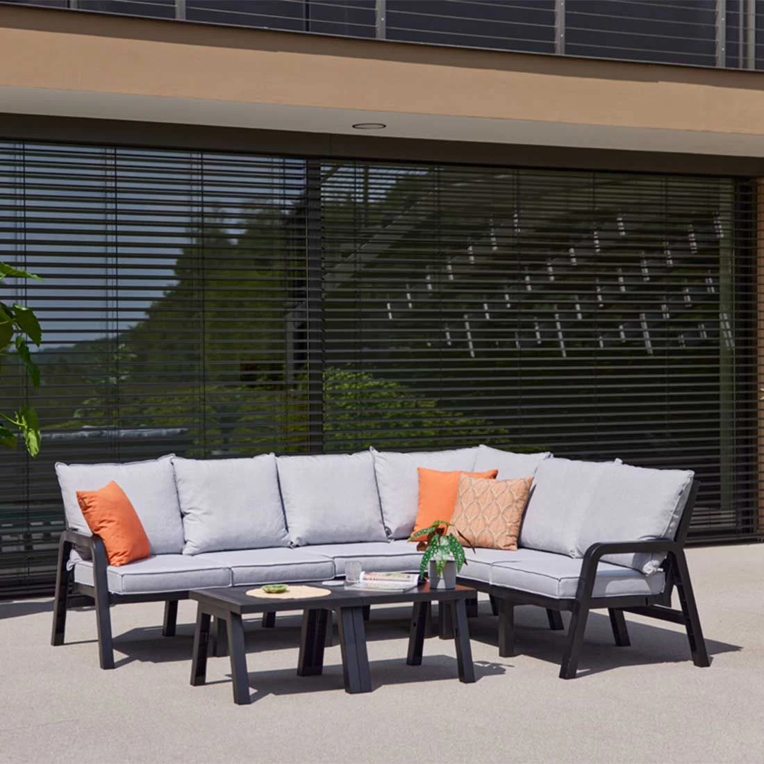 Hartman Ibiza Ecklounge Inkl. Tisch 120x60cm Kunststoff/Olefin Anthrazit/Hellgrau 3 Hartman Ibiza Ecklounge Inkl. Tisch 120x60cm Kunststoff/Olefin Anthrazit/Hellgrau