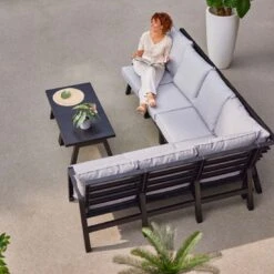 Hartman Ibiza Ecklounge Inkl. Tisch 120x60cm Kunststoff/Olefin Anthrazit/Hellgrau 13 Hartman Ibiza Ecklounge Inkl. Tisch 120x60cm Kunststoff/Olefin Anthrazit/Hellgrau -Gartenmöbelgeschäft hartman ibiza loungeecke inkl tisch 120x60cm kunststoff olefin 1429244 5