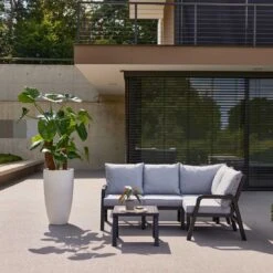 Hartman Ibiza Ecklounge Inkl. Tisch 60x60cm Kunststoff/Olefin Anthrazit/Hellgrau -Gartenmöbelgeschäft hartman ibiza loungeecke inkl tisch 60x60cm kunststoff olefin 1429211 5