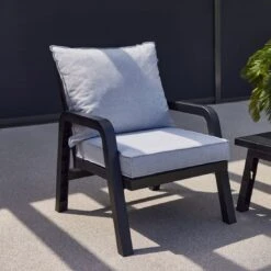 Hartman Ibiza Loungesessel Kunststoff/Olefin Anthrazit/Hellgrau