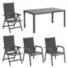 Kettler Basic Plus Gartenmöbelset 5-tlg. + Tisch 160x90cm Anthrazit