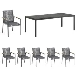 Kettler Diamond Gartenmöbelset 7-tlg. Mit Tisch 220x100 Cm Anthrazit/Charcoal
