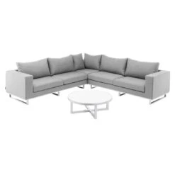 Kettler Ego Ecklounge Aluminium/Sunbrella Silber/Grau Meliert