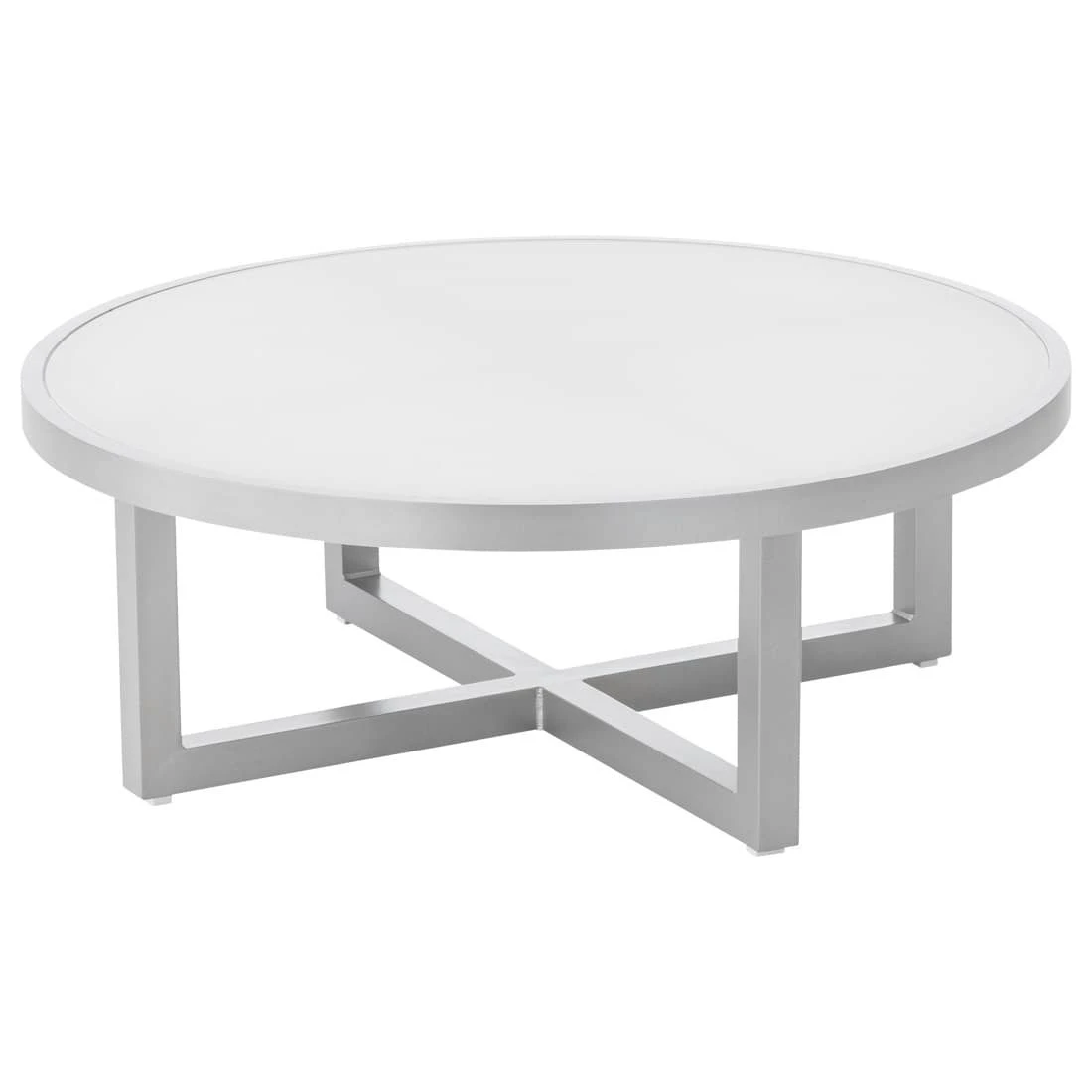 Kettler Ego Loungetisch Ø92 Cm Aluminium/Glas Silber 3 Kettler Ego Loungetisch Ø92 Cm Aluminium/Glas Silber