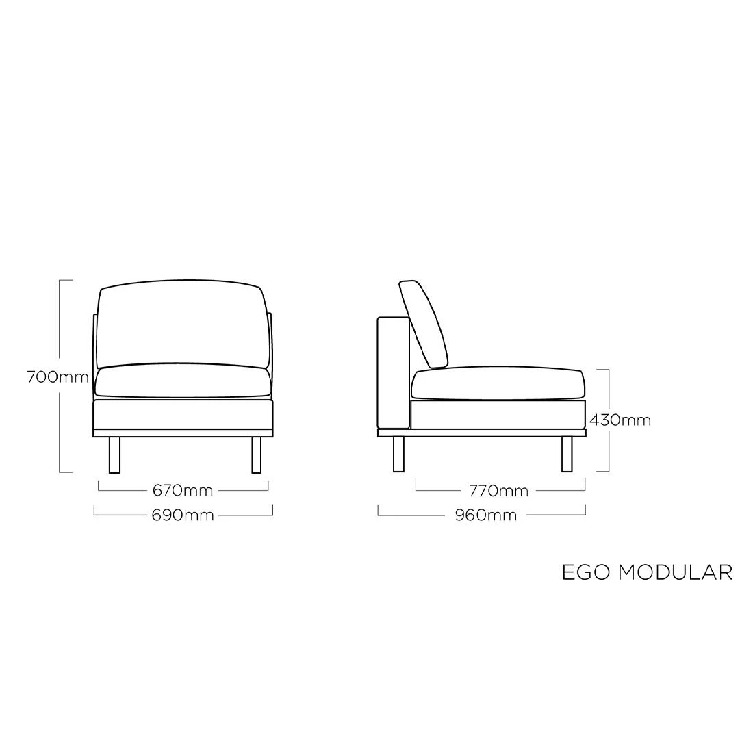Kettler Ego Modular Mittelmodul Aluminium/Sunbrella® Anthrazit/Sooty 10 Kettler Ego Modular Mittelmodul Aluminium/Sunbrella® Anthrazit/Sooty – Bild 8