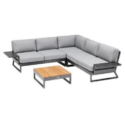 Kettler Ocean Skid Platform Ecklounge 6-tlg. Aluminium/Olefin Anthrazit -Gartenmöbelgeschäft kettler ocean skid loungeset 6 tlg mit loungetisch 1393527 1