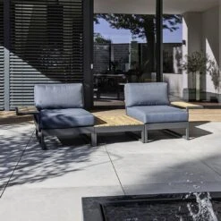 Kettler Ocean Skid Platform Loungeset Aluminium/Agora Anthrazit Matt/Brisa