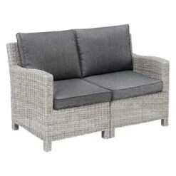 Kettler Palma Modular Gartensofa Geflecht White Wash/Anthrazit