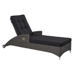 LC Garden Barcelona Gartenliege Geflecht/Polyester Grau Mix/Schwarz