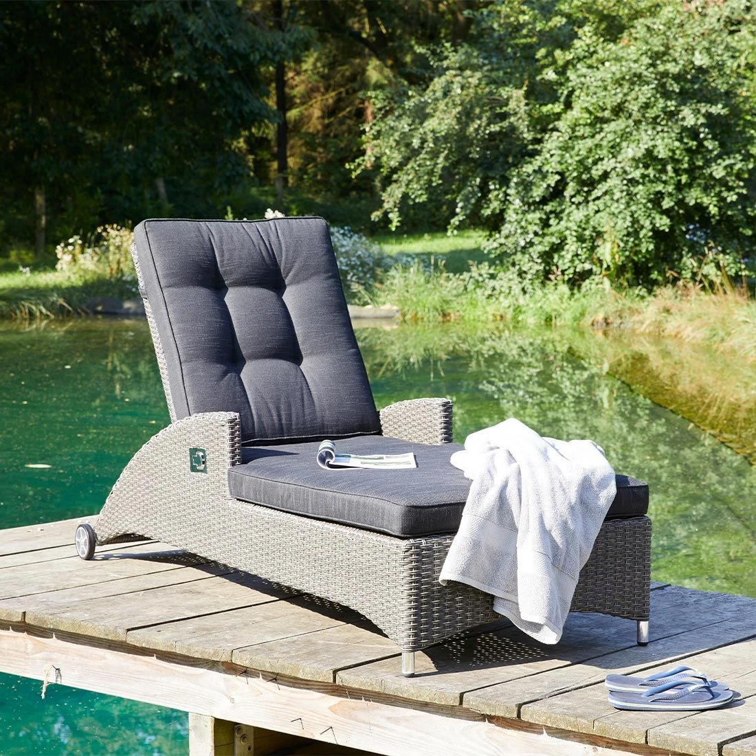 LC Garden Barcelona Gartenliege Aluminium/Geflecht Silber/Grau Mix 4 LC Garden Barcelona Gartenliege Aluminium/Geflecht Silber/Grau Mix – Bild 2