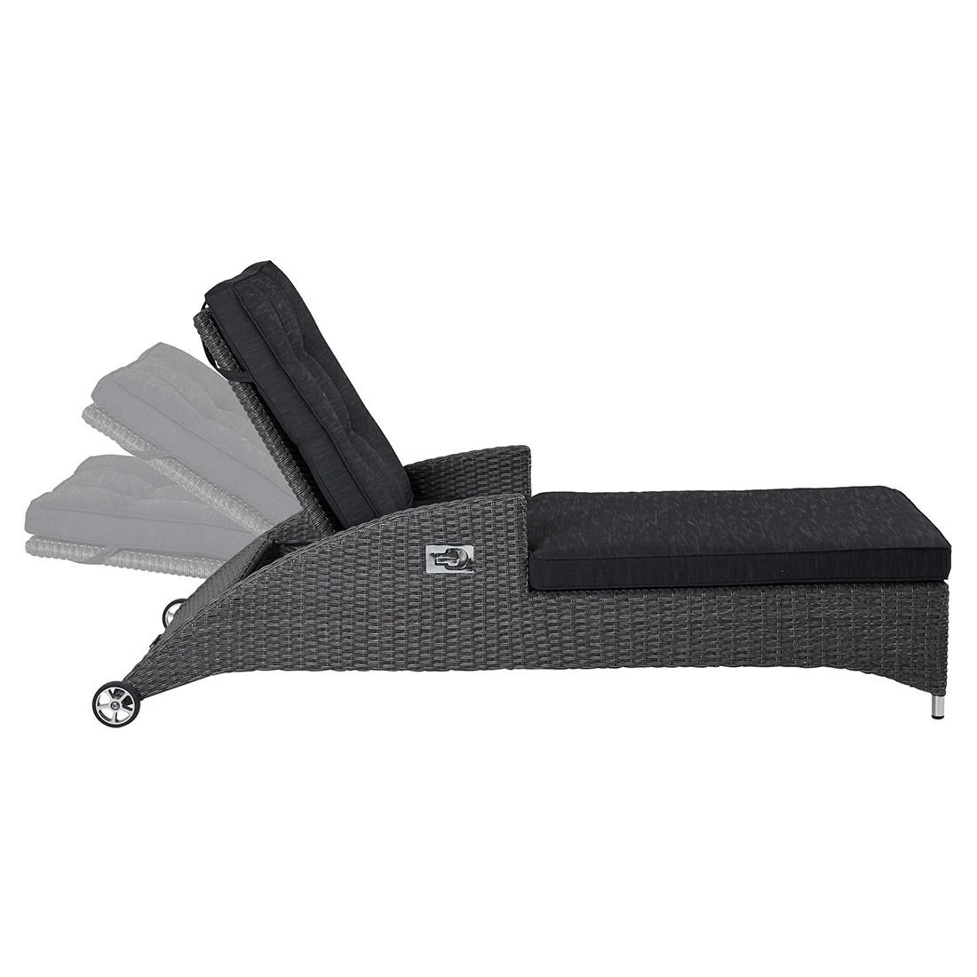 LC Garden Barcelona Gartenliege Aluminium/Geflecht Silber/Grau Mix 7 LC Garden Barcelona Gartenliege Aluminium/Geflecht Silber/Grau Mix – Bild 5