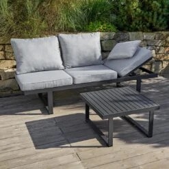 LC Garden Bondino Loungeset Aluminium/Polyester Anthrazit/Grau